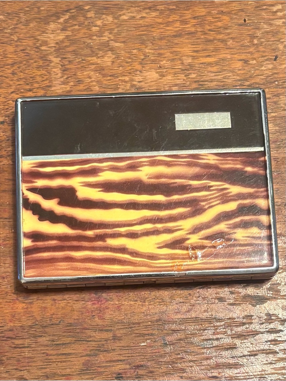 Vintage Brown & Black Patterned Cigarette Case